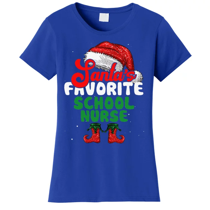 Funny Santas Favorite School Nurse Christmas Women's T-Shirt