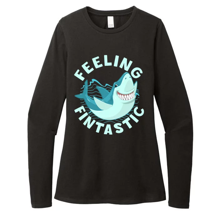 Funny Shark Feeling Fintastic Shark Week Fan Womens CVC Long Sleeve Shirt