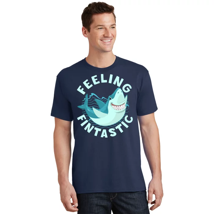 Funny Shark Feeling Fintastic Shark Week Fan T-Shirt