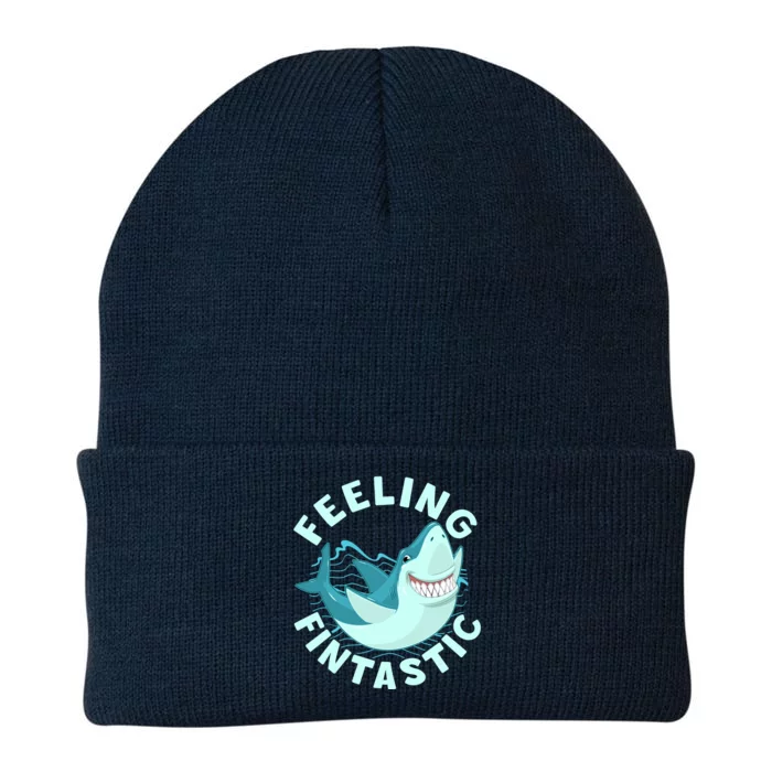 Funny Shark Feeling Fintastic Shark Week Fan Knit Cap Winter Beanie