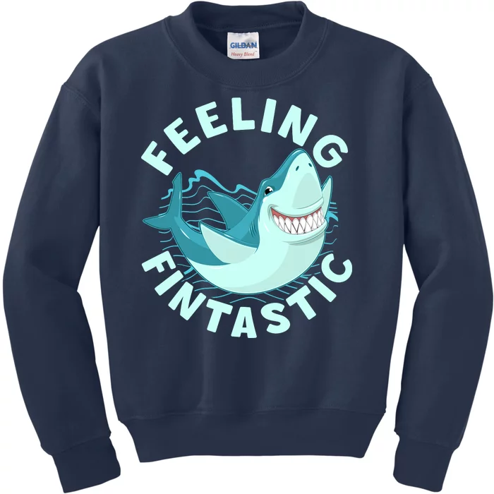 Funny Shark Feeling Fintastic Shark Week Fan Kids Sweatshirt