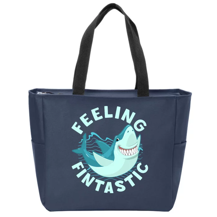 Funny Shark Feeling Fintastic Shark Week Fan Zip Tote Bag