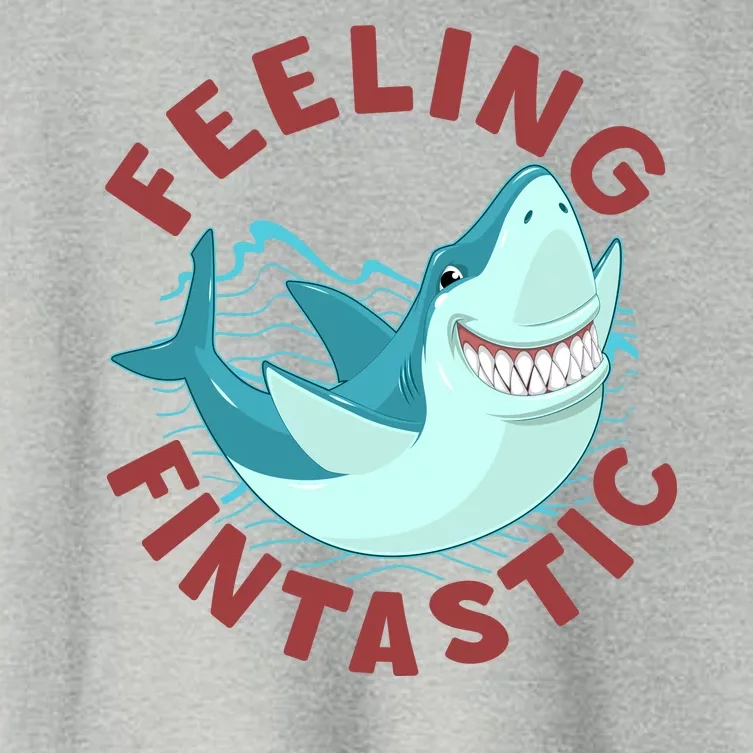 Funny Shark Feeling Fintastic Shark Week Fan Women's Crop Top Tee