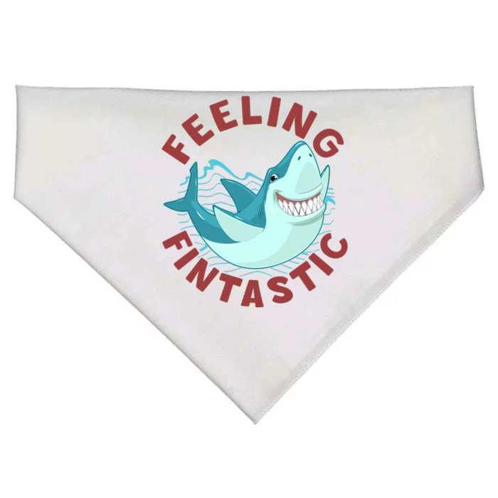 Funny Shark Feeling Fintastic Shark Week Fan USA-Made Doggie Bandana