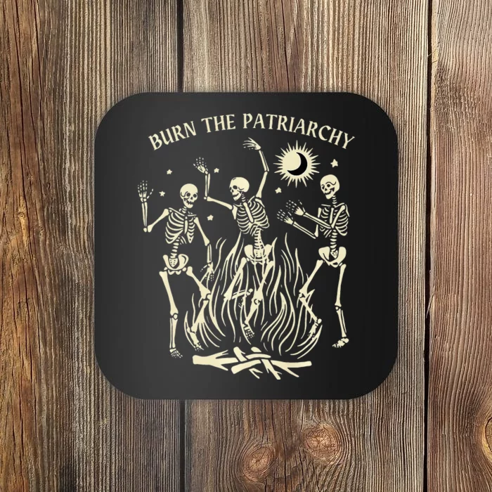 Feminist Skeleton Fun Burn Patriarchy Halloween Rights Coaster