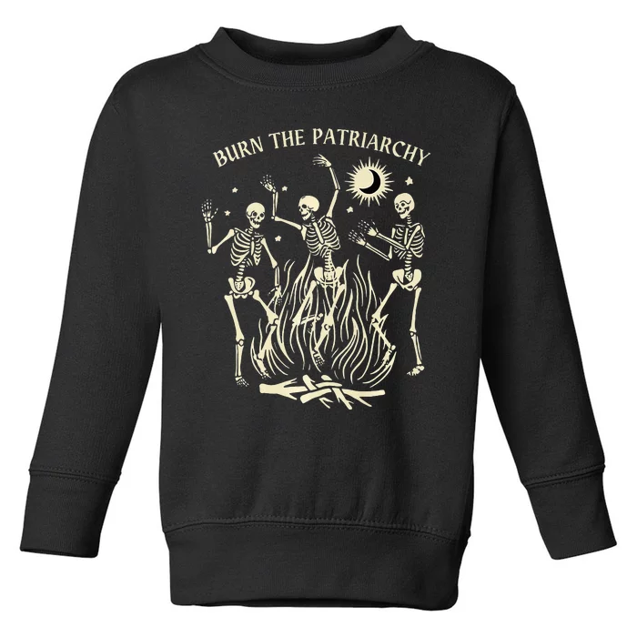 Feminist Skeleton Fun Burn Patriarchy Halloween Rights Toddler Sweatshirt