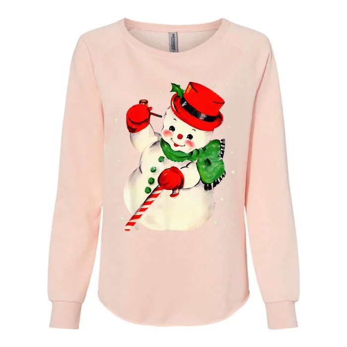 Festive Snowman Family Pajama Set Hilarious Christmas Vintage Womens California Wash Sweatshirt