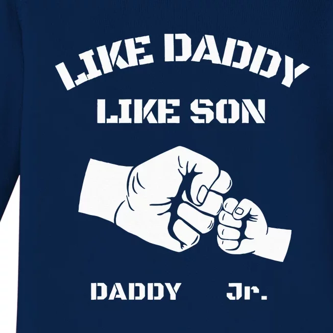 Father Son Fist Bump Matching Father's Day Daddy Dad & Son Baby Long Sleeve Bodysuit