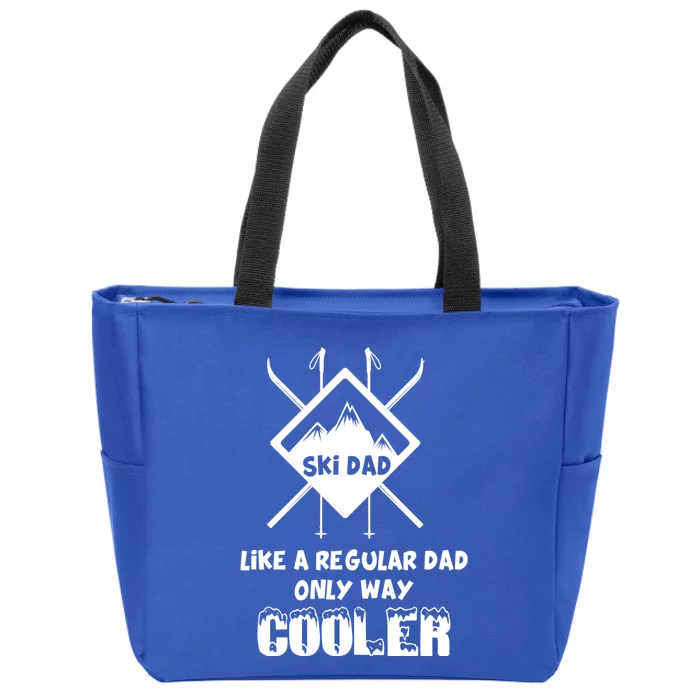 Funny Skiing Father Ski Dad Gift Zip Tote Bag