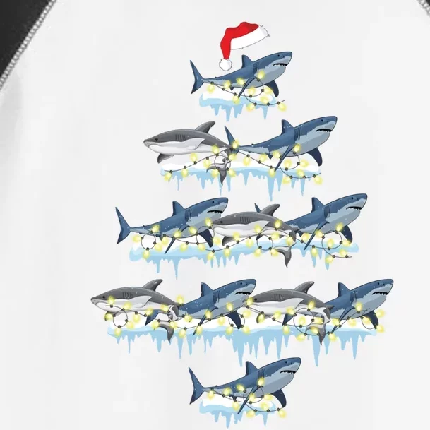 Funny Shark Fish Xmas Lighting Tree Santa Shark Christmas Gift Toddler Fine Jersey T-Shirt