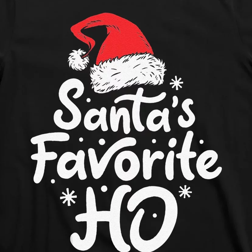 Funny SantaS Favorite Ho Funny Christmas Xmas Santa Hat T-Shirt