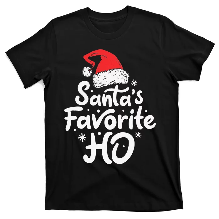 Funny SantaS Favorite Ho Funny Christmas Xmas Santa Hat T-Shirt