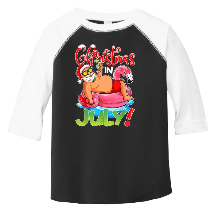 Funny Santa Flamingo Float Christmas In July Summer Vacation Toddler Fine Jersey T-Shirt