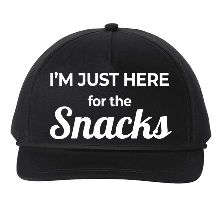 Funny Sarcastic Foodie Gift I'm Just Here For The Snacks Cute Gift Snapback Five-Panel Rope Hat