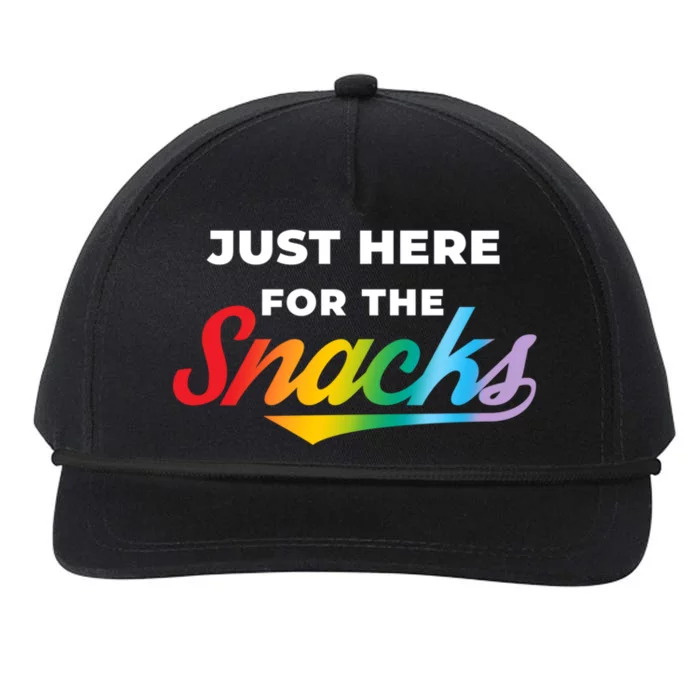 Funny Sarcastic Foodie Gift Just Here For The Snacks Gift Snapback Five-Panel Rope Hat