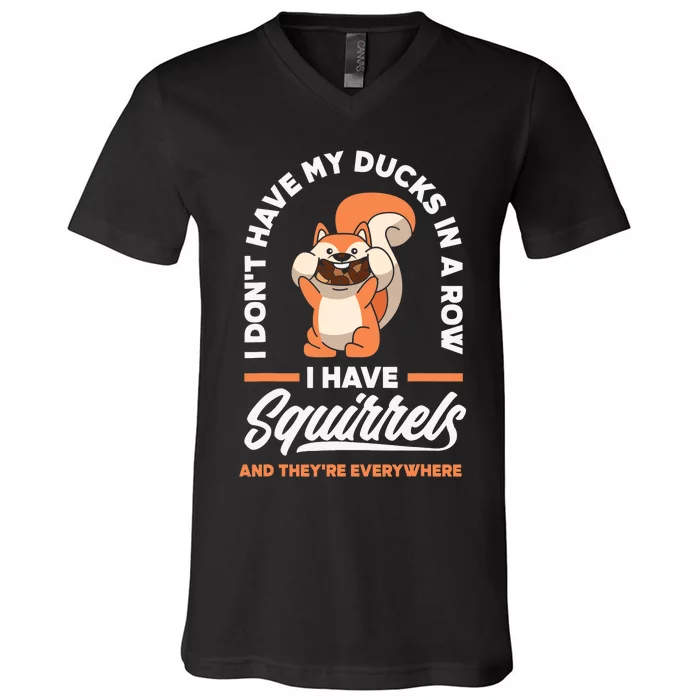 Funny Squirrel V-Neck T-Shirt