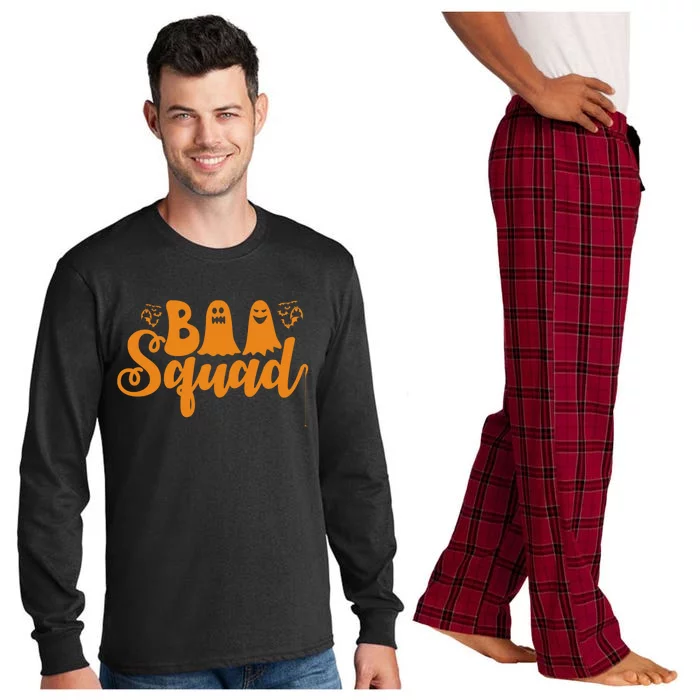 Funny Spooky Family Halloween Season Boo Squad Matching Idea Great Gift Long Sleeve Pajama Set