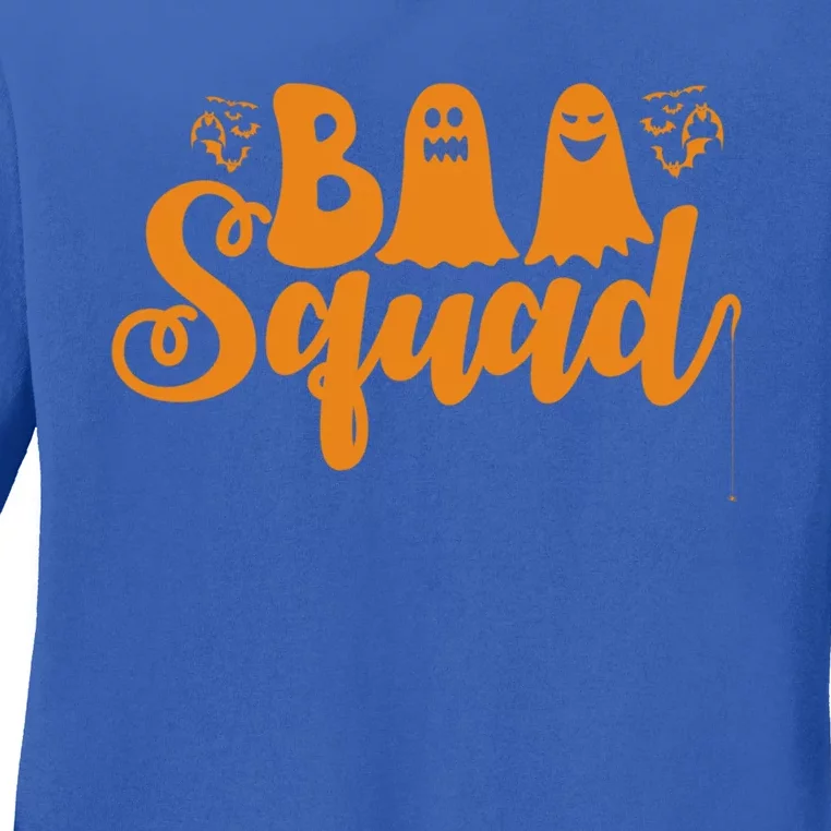 Funny Spooky Family Halloween Season Boo Squad Matching Idea Great Gift Ladies Long Sleeve Shirt