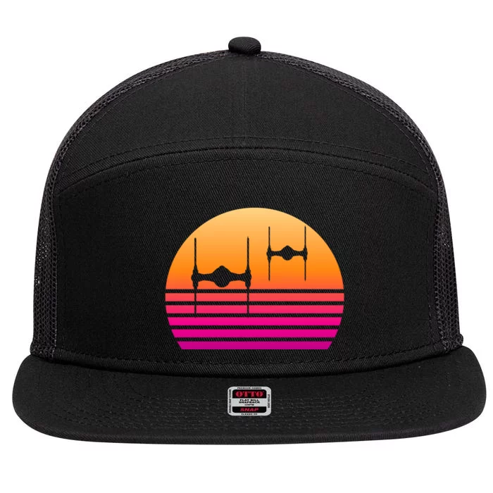 Fighter Sunset 7 Panel Mesh Trucker Snapback Hat