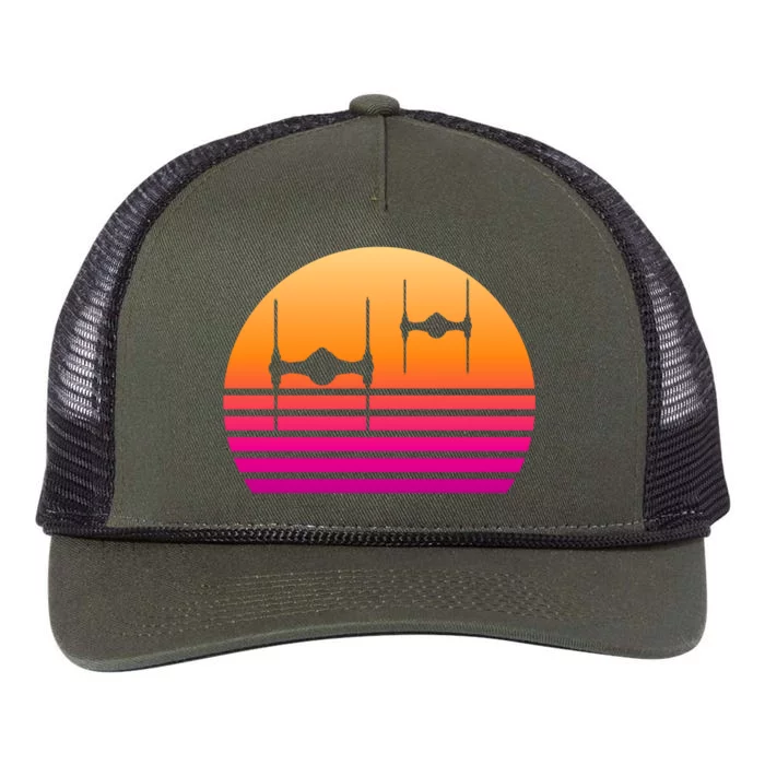 Fighter Sunset Retro Rope Trucker Hat Cap