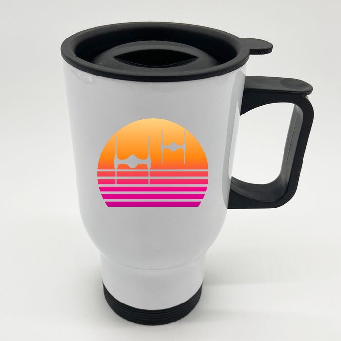 Fighter Sunset Front & Back Stainless Steel Travel Mug