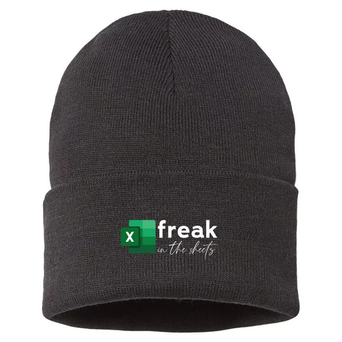 Funny Spreadsheet Freak In The Sheets Accountant Sustainable Knit Beanie