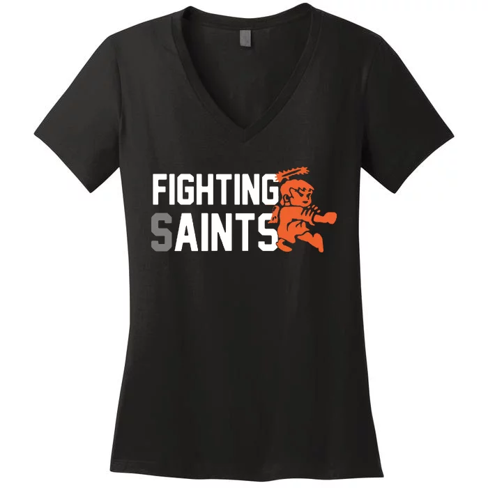 Fighting Saints Women's V-Neck T-Shirt