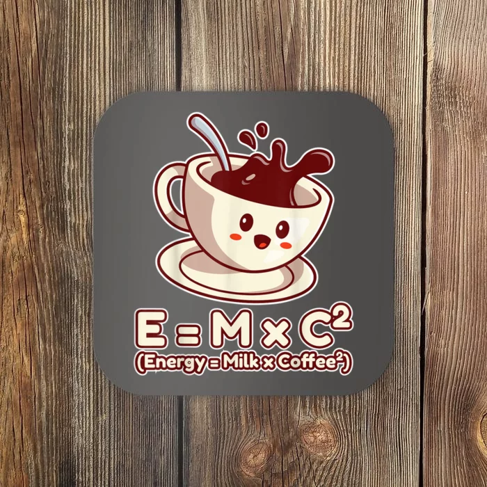 Funny Science Formula E=MC2 Energy Milk Coffee Kawaii Coaster