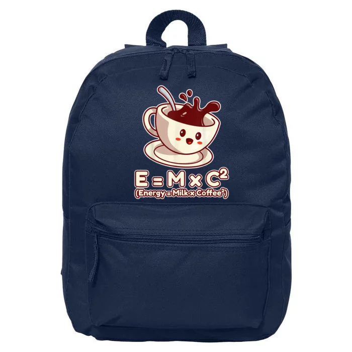 Funny Science Formula E=MC2 Energy Milk Coffee Kawaii 16 in Basic Backpack