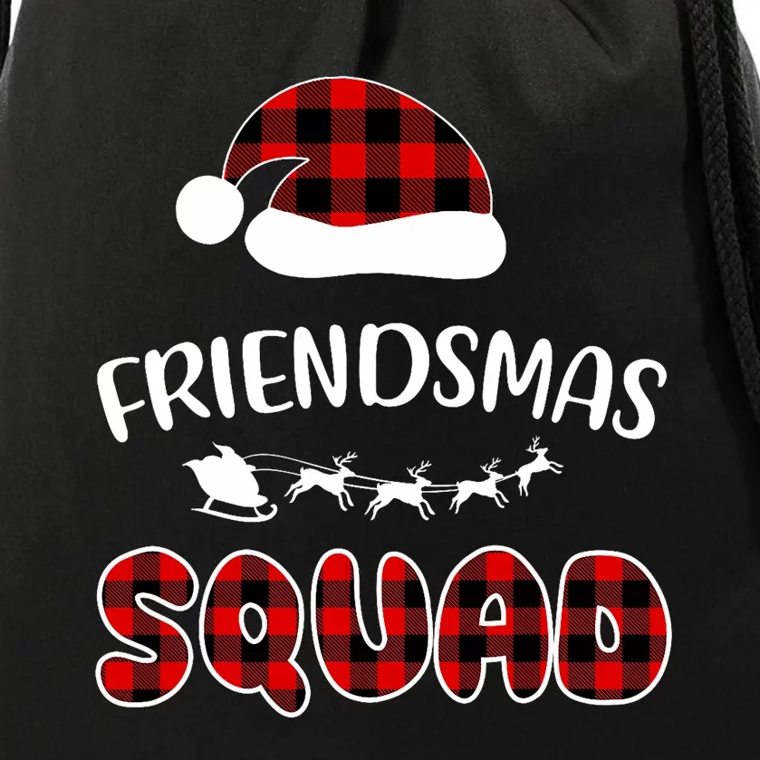 Friendsmas Squad Funny Xmas Light Family Matching Pajamas Drawstring Bag