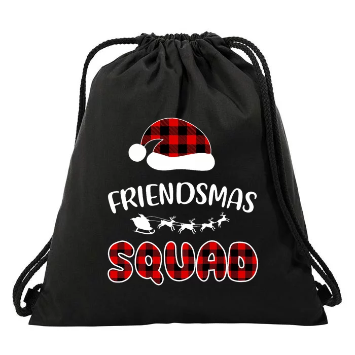 Friendsmas Squad Funny Xmas Light Family Matching Pajamas Drawstring Bag