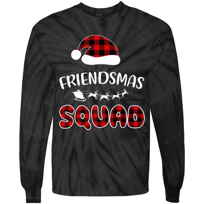 Friendsmas Squad Funny Xmas Light Family Matching Pajamas Tie-Dye Long Sleeve Shirt