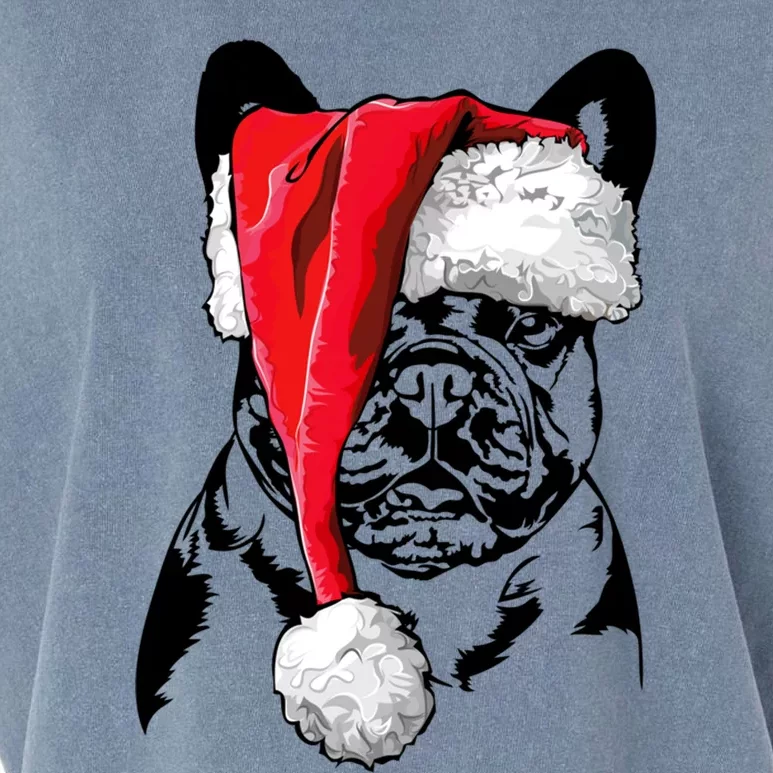 Funny Santa French Bulldog Christmas Dog Frenchie Mom Dog Funny Gift Garment-Dyed Women's Muscle Tee