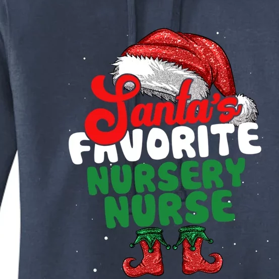 Funny Santas Favorite Nursery Nurse Christmas Gift Women's Pullover Hoodie