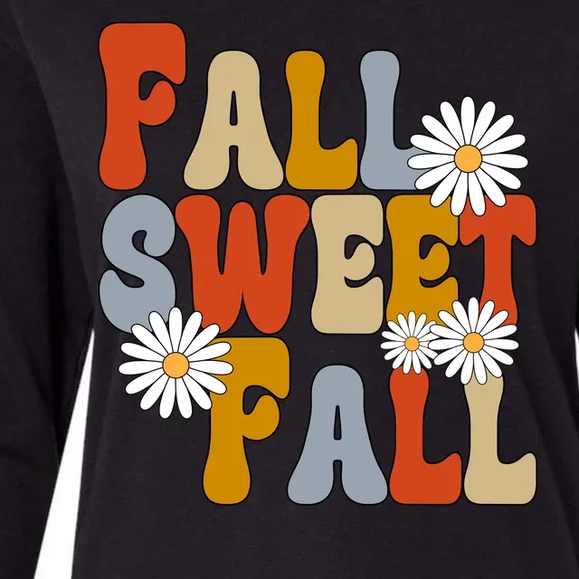 Fall Sweet Fall Retro Flower Womens Cotton Relaxed Long Sleeve T-Shirt