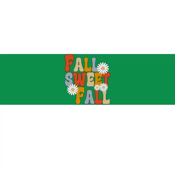 Fall Sweet Fall Retro Flower Bumper Sticker