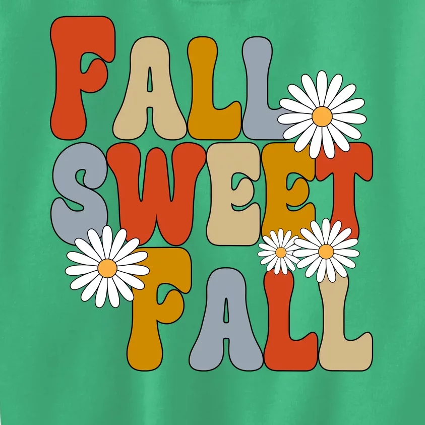 Fall Sweet Fall Retro Flower Kids Sweatshirt