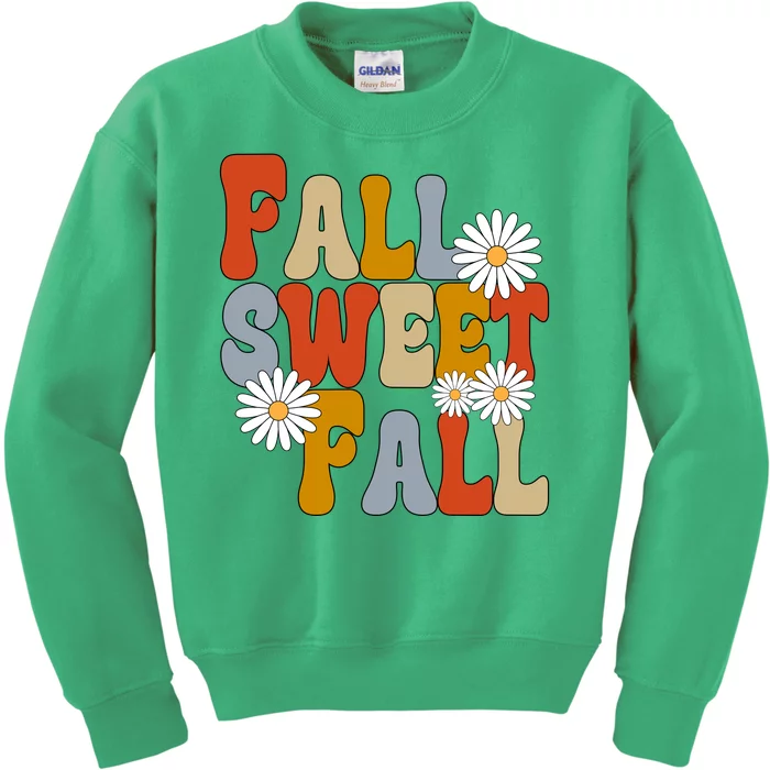 Fall Sweet Fall Retro Flower Kids Sweatshirt