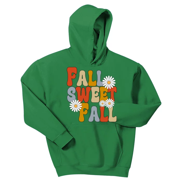 Fall Sweet Fall Retro Flower Kids Hoodie