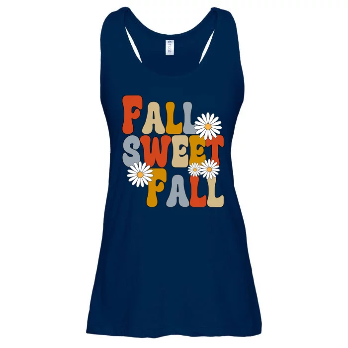 Fall Sweet Fall Retro Flower Ladies Essential Flowy Tank