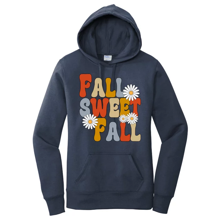 Fall Sweet Fall Retro Flower Women's Pullover Hoodie