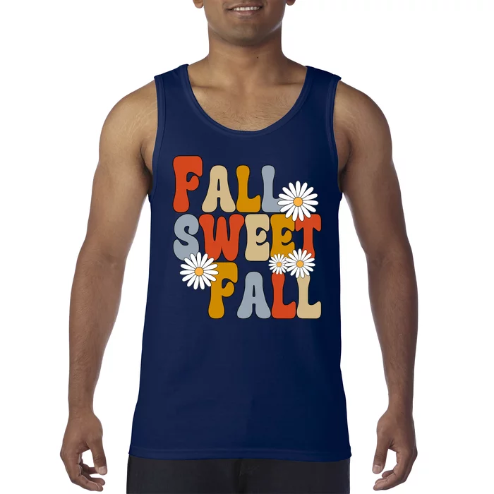 Fall Sweet Fall Retro Flower Tank Top