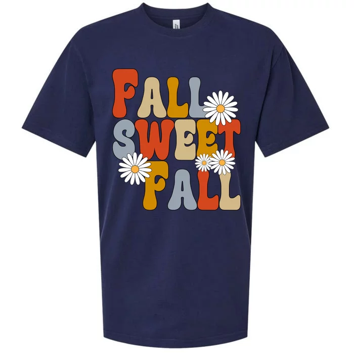 Fall Sweet Fall Retro Flower Sueded Cloud Jersey T-Shirt