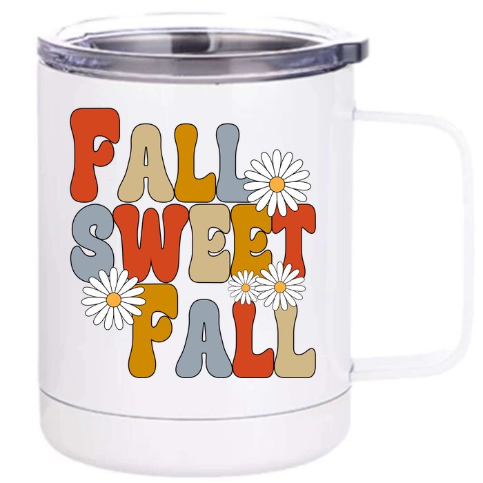 Fall Sweet Fall Retro Flower Front & Back 12oz Stainless Steel Tumbler Cup