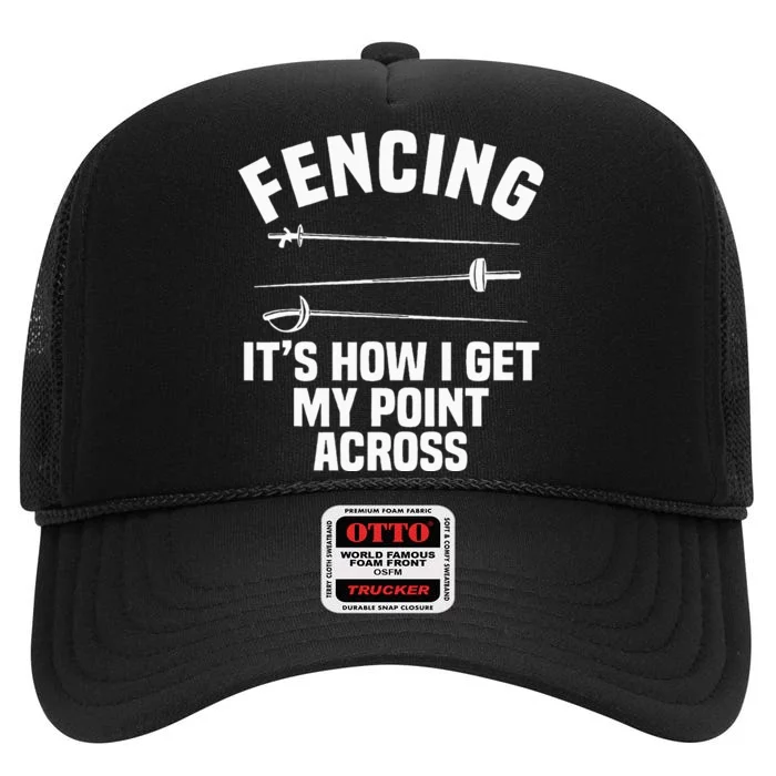 Fencing Sport Fence Foil Epee Sabre Sword Fencer High Crown Mesh Trucker Hat