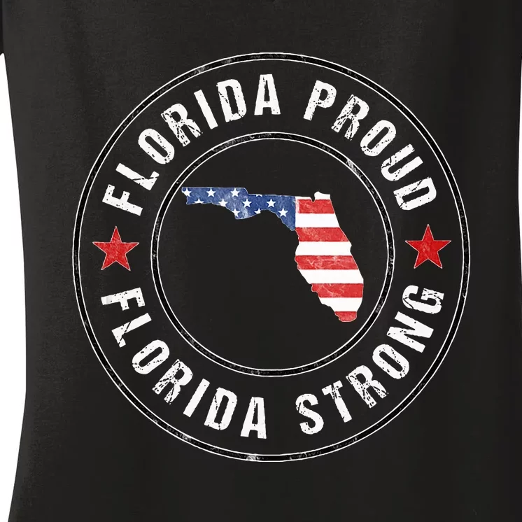 Florida Strong For Proud Residents Women's V-Neck T-Shirt