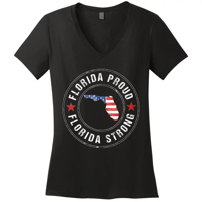 Florida Strong For Proud Residents Women's V-Neck T-Shirt