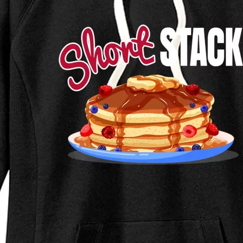 Funny Short Food Stack Pancake National Hot Breakfast Month Gift Women's Fleece Hoodie