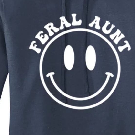 Funny Somebodys Feral Aunt Retro Groovy (Both Side Print) Gift Women's Pullover Hoodie