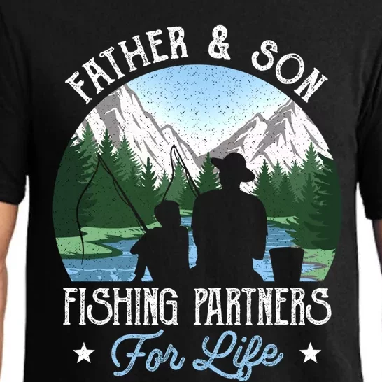 Father Son Fishing Partners Funny Fish Dad Fathers Day Gift Pajama Set